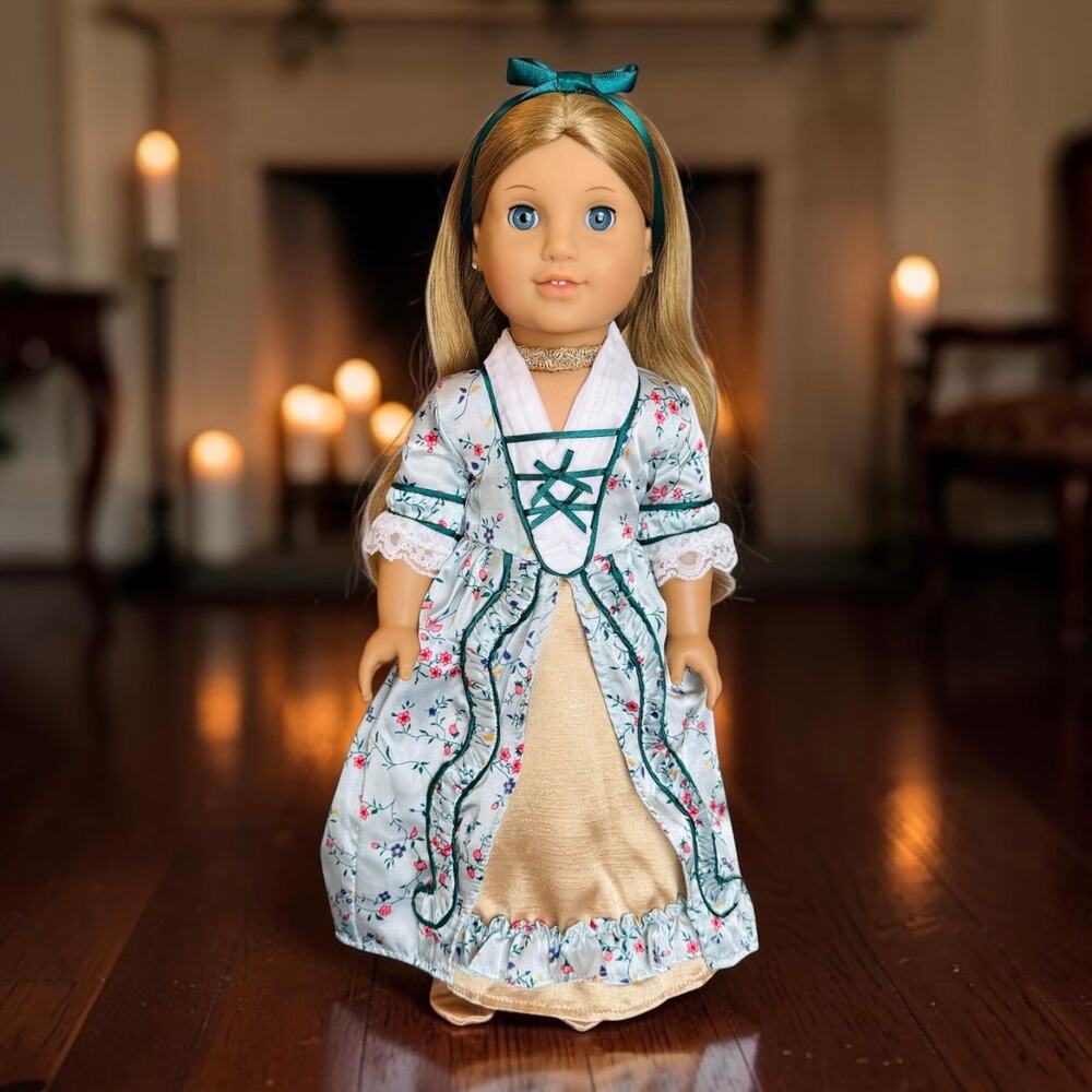 American Girl Pleasant Company Historical Doll Elizabeth Cole in Holiday Dress - Picture 2 of 12
